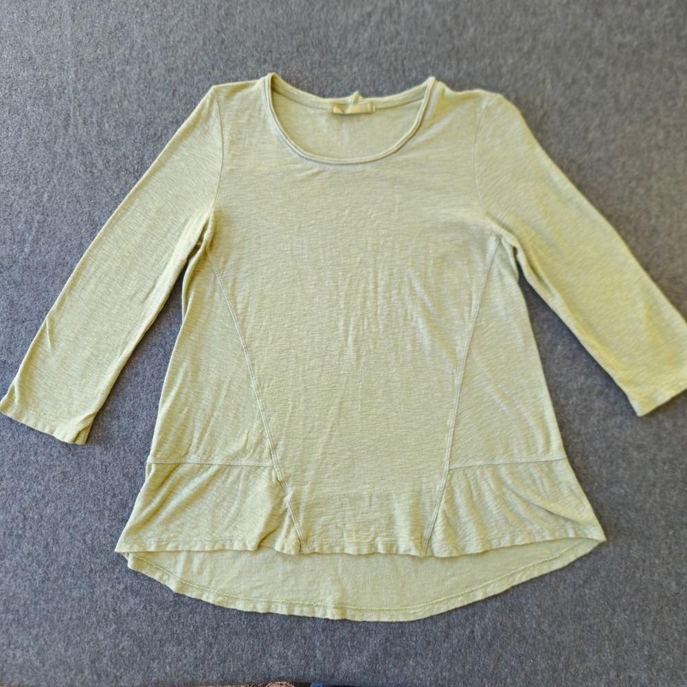Cut Loose XS Sage Cotton Linen Blend Top Slouchy Art Lagenlook Coastal Grandma
